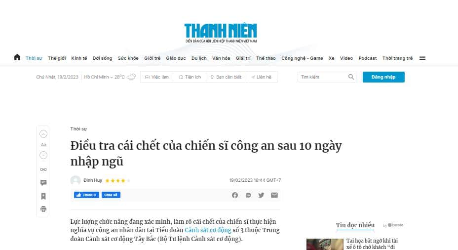 chien si 19 tuoi tu vong sau 10 ngay nhap ngu 2