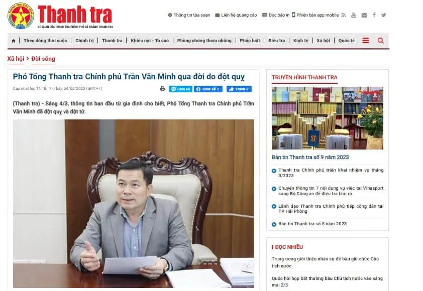 pho tong thanh tra chinh phu qua doi