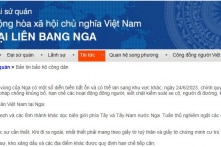 Đại sứ quán Việt Nam ở Nga kêu gọi ‘không bình phẩm trên mạng xã hội’ về tình hình của Nga