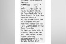 TP.HCM: Sở GD&ĐT cảnh báo việc xuất hiện tin nhắn giả mạo trúng tuyển lớp 10
