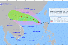 Bão số 1 giật cấp 11 đang hướng về vịnh Bắc Bộ