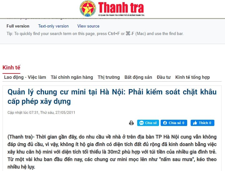 bao thanh tra chung cu mini