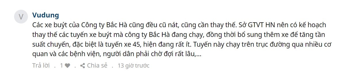 binh luan doc gia xe buyt ha noi