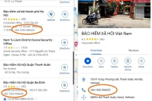 Số tổng đài BHXH bị chỉnh sửa hàng loạt trên Google Maps, cước gọi cao gấp 8 lần