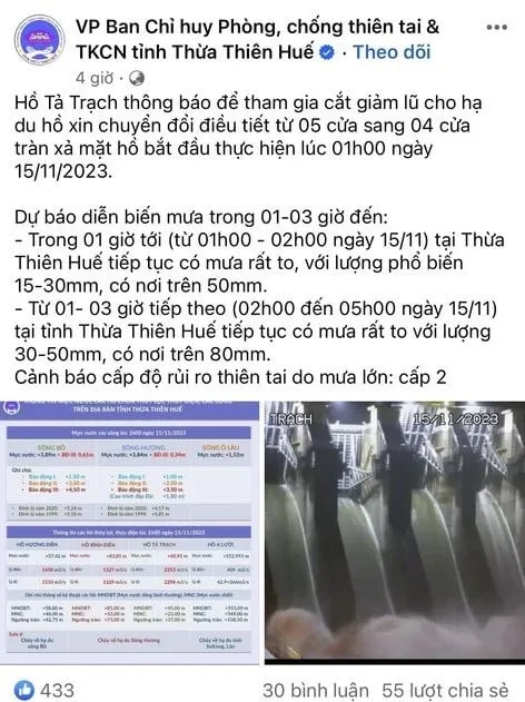 thua thien hue mua dac biet lon o thuong nguon lu song huong xap xi nam 2022 23