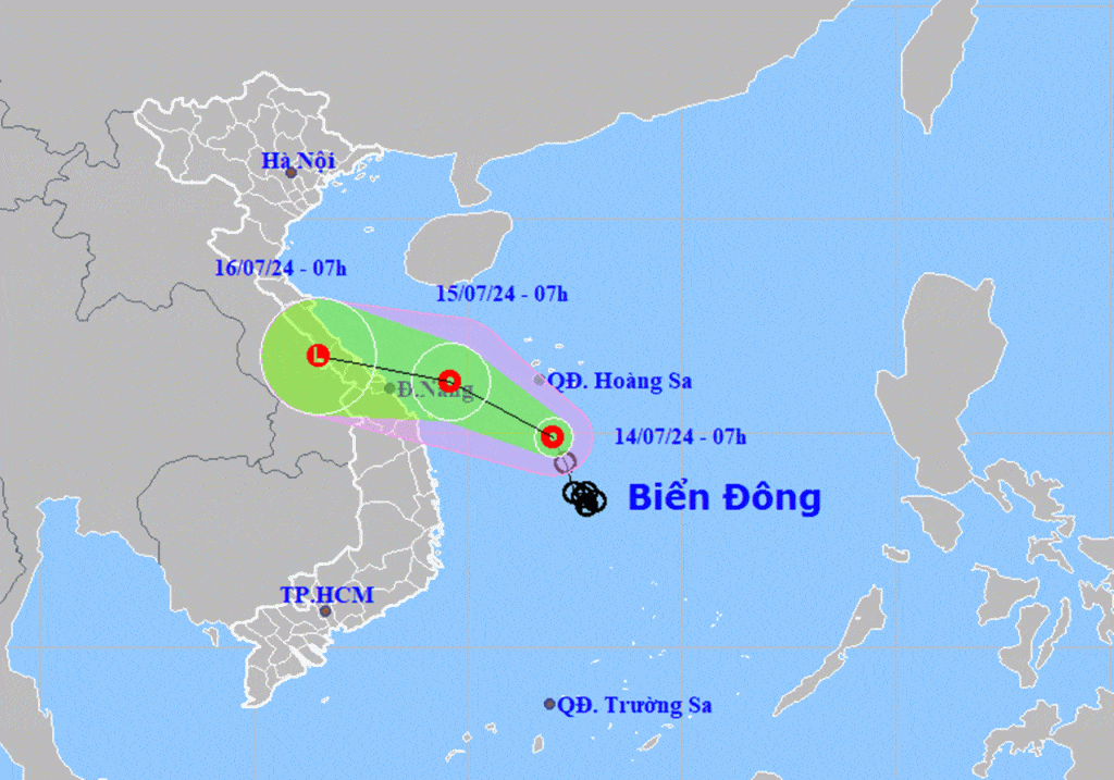 ap thap nhiẹt doi se gay mua lon khu vuc mien trung co noi tren 250mm