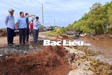 Bạc Liêu công bố tình huống khẩn cấp sạt lở đê Biển Đông