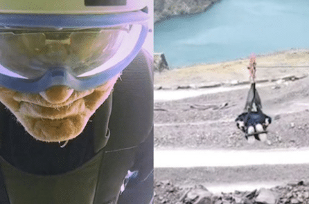 Cụ ông 94 tuổi trượt zipline gây quỹ cho dịch vụ chăm sóc sức khỏe