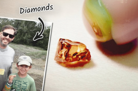 Hai bố con tìm thấy viên kim cương 2 carat trong một chuyến đi chơi
