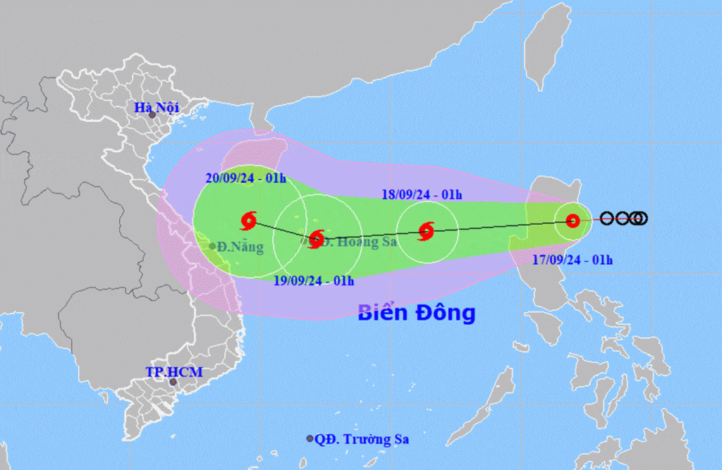 ap thap nhiet doi se manh len thanh bao huong vao mien trung