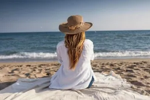 Sitting on the beach