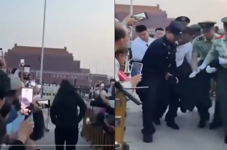 Thanh niên lao vào cột cờ tại Quảng trường Thiên An Môn [VIDEO]