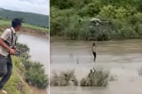 Gia Lai: Anh nông dân lái drone cứu 2 cháu bé mắc kẹt giữa dòng nước lũ