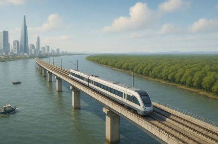 Một công ty đề xuất làm đường sắt vượt biển ở TP.HCM