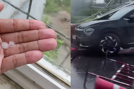 Mưa giông lớn, mưa đá đổ xuống Quảng Ninh khi bão Wipha đang mạnh lên trên Biển Đông