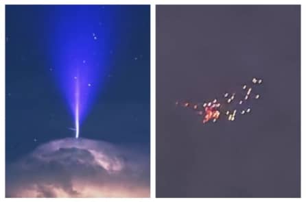 Sét xanh và ánh sáng lạ kéo dài 20 phút ở Quảng Đông và Cáp Nhĩ Tân