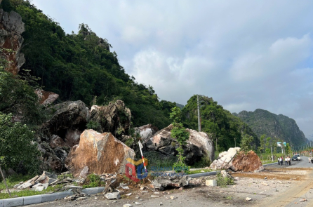 Lở đá trên đường bao biển Hạ Long – Cẩm Phả