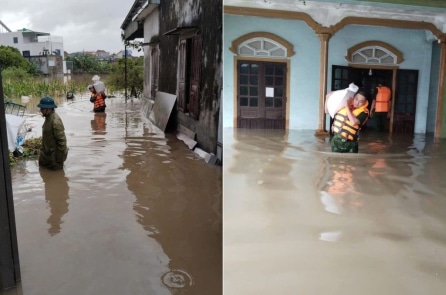 Trước bão Bualoi: Thị xã ven biển, trung tâm thành phố Vinh (Nghệ An) đã ngập nước