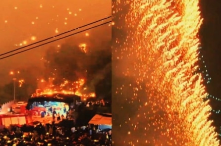 Cháy rừng ở Hồ Nam sau màn bay UAV mừng quốc khánh Trung Quốc