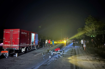 Viettel triển khai drone và thuyền ứng cứu tại Thái Nguyên