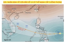 Bão Kalmeagi mạnh cấp cuồng phong, hướng về các tỉnh Trung Bộ