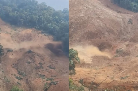 Đất chảy, gần một quả đồi sạt lở kinh hoàng, 3 người mất liên lạc