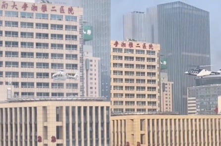 TQ: Trực thăng liên tục xuất hiện tại Bệnh viện Tương Nhã 2, dấy lên nghi vấn vận chuyển nội tạng