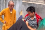 Công an xã làm việc với sư thầy nghi đánh shipper chảy máu đầu