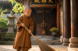 Tại sao các tiểu hòa thượng trong chùa luôn quét sân?