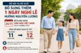 Bộ Nội vụ đề xuất bổ sung ngày nghỉ lễ hưởng nguyên lương vào 24/11 
