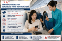 Từ 1/7, hành khách không được dùng sạc dự phòng trên chuyến bay