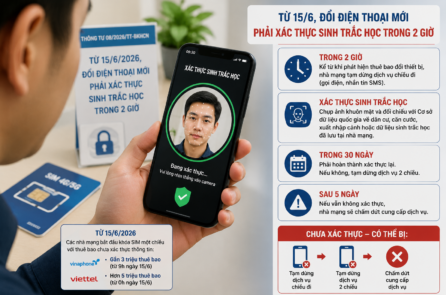 Từ ngày 15/6, đổi điện thoại mới phải xác thực sinh trắc học trong vòng 2 giờ 