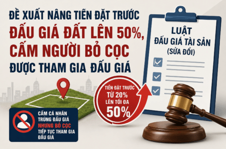 Đề xuất nâng tiền đặt trước đấu giá đất lên 50%, bổ sung quy định với người bỏ cọc 