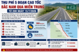 Từ 15/7, bắt đầu thu phí 5 đoạn cao tốc Bắc – Nam qua miền Trung 