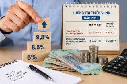 VCCI đề xuất tăng lương tối thiểu khoảng 5%, Công đoàn giữ mức 8,5-9,8% 