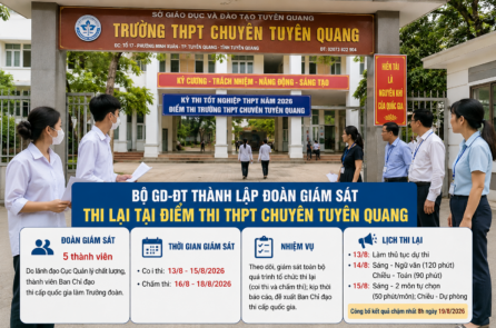Bộ GD-ĐT lập đoàn giám sát kỳ thi lại tại Trường THPT chuyên Tuyên Quang