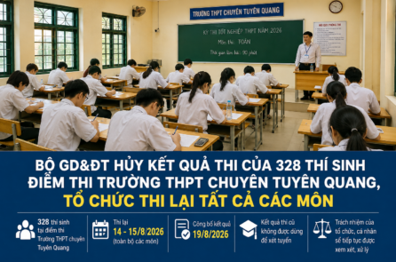 Bộ GD&ĐT hủy kết quả thi của 328 thí sinh tại Tuyên Quang