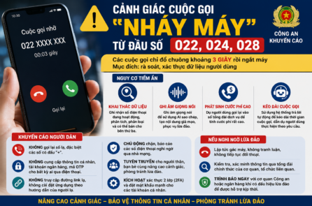 Công an cảnh báo cuộc gọi “nháy máy” từ đầu số 022, 024, 028 