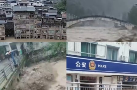Mưa lớn ở Trùng Khánh, mực nước 5 con sông dâng tới 4 mét